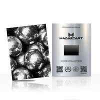 Black & White Disco Ball Wall Art – Glam Retro Aluminium Print | MagnetArt