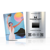 Sunset Coastal Figure Wall Art – Modern Tropical Escape Aluminium Print | MagnetArt
