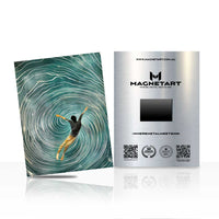 Whirlpool Swimmer Wall Art – Abstract Ocean Motion Aluminium Print | MagnetArt