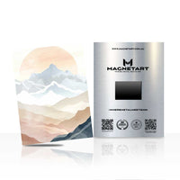 Pastel Summit Serenity Metal Wall Art – Minimalist Mountain Landscape Magnetic Aluminium Print | MagnetArt