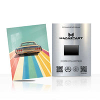 Retro Rainbow Muscle Car Metal Wall Art – Vintage Automotive Pop Art Magnetic Aluminium Print | MagnetArt