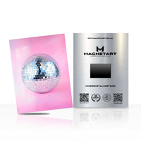 Pink Disco Dreams Metal Wall Art – Retro Glam Disco Ball Magnetic Aluminium Print | MagnetArt