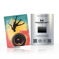 Vinyl Sunset Motion Metal Wall Art – Retro Music Abstract Magnetic Aluminium Print | MagnetArt