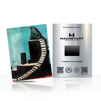 Midnight Piano Spiral Metal Wall Art – Surreal Music Staircase Magnetic Aluminium Print | MagnetArt
