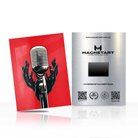 Vintage Microphone Metal Wall Art – Bold Music Studio Magnetic Aluminium Print | MagnetArt