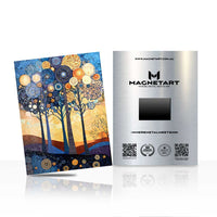 Golden Twilight Forest Metal Wall Art – Dreamy Tree Landscape Magnetic Aluminium Print | MagnetArt