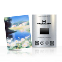 Dreamy Lakeside Bloom Metal Wall Art – Soft Impressionist Floral Landscape Magnetic Aluminium Print | MagnetArt
