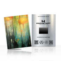 Golden Mist Forest Metal Wall Art – Dreamy Abstract Woodland Magnetic Aluminium Print | MagnetArt