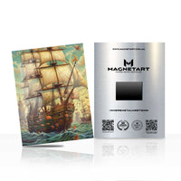 Golden Age Sailing Ship Metal Wall Art – Classic Nautical Ocean Aluminium Print | MagnetArt