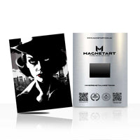 Noir Woman Portrait Metal Wall Art – Black & White Cinematic Aluminium Print | MagnetArt