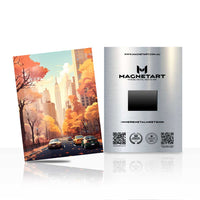 New York Autumn Street Metal Wall Art – NYC Fall Cityscape Aluminium Print | MagnetArt