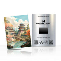 Autumn Pagoda Valley Reflection Metal Wall Art