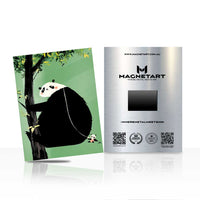Panda Forest Metal Wall Art – Modern Cute Animal Magnetic Aluminium Print | MagnetArt