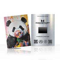 Pop Art Panda Metal Wall Art – Colorful Street Style Animal Magnetic Aluminium Print | MagnetArt