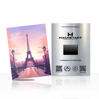 Paris Sunset Glow Metal Wall Art – Eiffel Tower Pink Sky Aluminium Print | MagnetArt