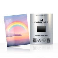 Pastel Rainbow Ocean Metal Wall Art – Dreamy Sunset Magnetic Aluminium Print | MagnetArt