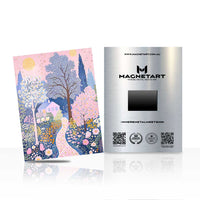 Pastel Garden Cottage Wall Art – Whimsical Landscape Aluminium Print | MagnetArt
