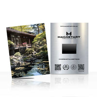 Serene Lily Pond Pavilion Metal Wall Art