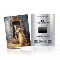 Golden Retriever Reflection Metal Wall Art – Heartwarming Dog Mirror Portrait Magnetic Aluminium Print | MagnetArt
