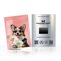 Cool Corgi Cocktail Metal Wall Art – Playful Dog Pop Art Magnetic Aluminium Print | MagnetArt