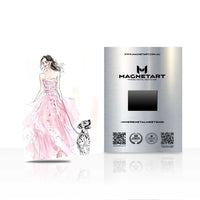 Blush Fashion Elegance Metal Wall Art – Pink Couture Woman Magnetic Aluminium Print | MagnetArt