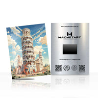 Leaning Tower of Pisa Vintage Sky Metal Wall Art – Italy Landmark Aluminium Print | MagnetArt