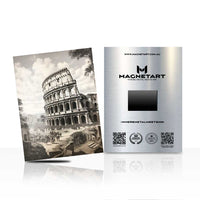 Leaning Tower of Pisa Vintage Metal Wall Art – Black & White Italian Architecture Aluminium Print | MagnetArt
