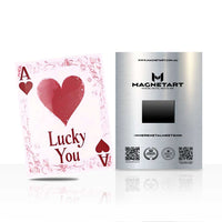 Lucky You Playing Card Wall Art – Romantic Pop Art Aluminium Print | MagnetArt