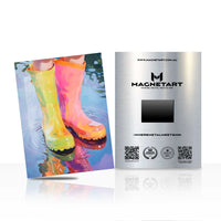 Colorful Rain Boots Wall Art – Playful Pop Art Aluminium Print | MagnetArt