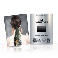 Quiet Reflection Grace Metal Wall Art – Minimalist Feminine Portrait Magnetic Aluminium Print | MagnetArt