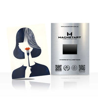 Midnight Muse Portrait Metal Wall Art – Minimalist Feminine Line Art Magnetic Aluminium Print | MagnetArt
