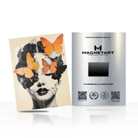 Monarch Muse Metal Wall Art – Minimalist Butterfly Portrait Magnetic Aluminium Print | MagnetArt