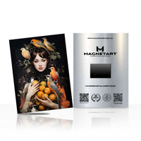 Golden Harvest Muse Metal Wall Art – Enchanted Autumn Portrait Magnetic Aluminium Print | MagnetArt