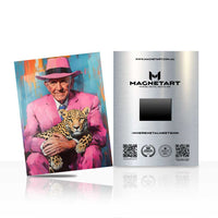 Pink Panther Gentleman Metal Wall Art – Vibrant Pop Art Portrait Magnetic Aluminium Print | MagnetArt