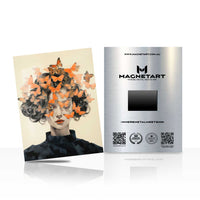 Autumn Blossom Muse Metal Wall Art – Contemporary Floral Portrait Magnetic Aluminium Print | MagnetArt