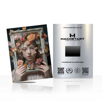 Enchanted Autumn Muse Metal Wall Art – Fantasy Floral Portrait Magnetic Aluminium Print | MagnetArt