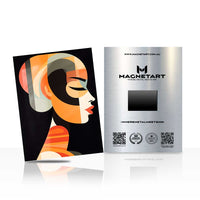 Retro Muse Profile Metal Wall Art – Mid-Century Modern Portrait Magnetic Aluminium Print | MagnetArt