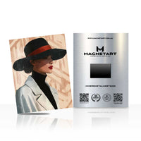 Elegant Noir Muse Metal Wall Art – Fashion Portrait Magnetic Aluminium Print | MagnetArt