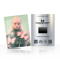 Butterfly Reverie Metal Wall Art – Dreamlike Feminine Portrait Magnetic Aluminium Print | MagnetArt