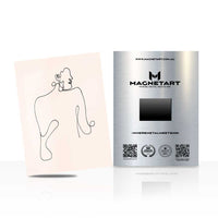 Ethereal Line Muse Metal Wall Art – Minimalist One-Line Portrait Magnetic Aluminium Print | MagnetArt