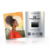 Golden Horizon Muse Metal Wall Art – Contemporary Feminine Portrait Magnetic Aluminium Print | MagnetArt