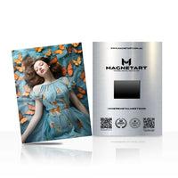 Autumn Reverie Metal Wall Art – Romantic Floral Portrait Magnetic Aluminium Print | MagnetArt