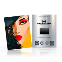 Radiant Glamour Portrait Metal Wall Art – Bold Fashion Illustration Magnetic Aluminium Print | MagnetArt