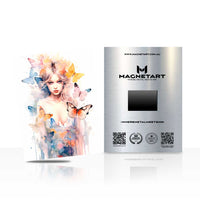 Ethereal Blossom Muse Metal Wall Art – Abstract Feminine Floral Magnetic Aluminium Print | MagnetArt