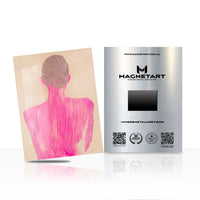 Pink Silhouette Wall Art – Feminine Minimalist Portrait Aluminium Print | MagnetArt
