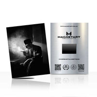 Moody Noir Portrait Wall Art – Cinematic Black & White Metal Print | MagnetArt