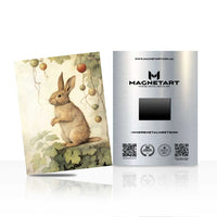 Woodland Bunny Charm Metal Wall Art – Whimsical Rabbit Garden Magnetic Aluminium Print | MagnetArt