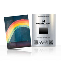 Starlit Rainbow Metal Wall Art – Whimsical Celestial Landscape Magnetic Aluminium Print | MagnetArt