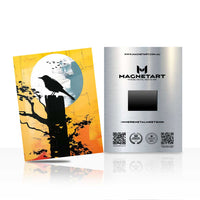 Moonlit Raven Silhouette Metal Wall Art – Gothic Nature Magnetic Aluminium Print | MagnetArt