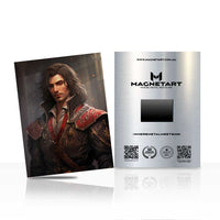 Dark Fantasy Noble Warrior Metal Wall Art – Red Armor Fantasy Prince Aluminium Poster | MagnetArt